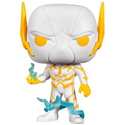 Velocidad pura y un diseño que impone. Esta figura oficial Funko POP de Godspeed —inspirada en The Flash— luce un traje blanco con detalles amarillos y efectos de energía azul translúcida, y añade un acabado Glow in the Dark